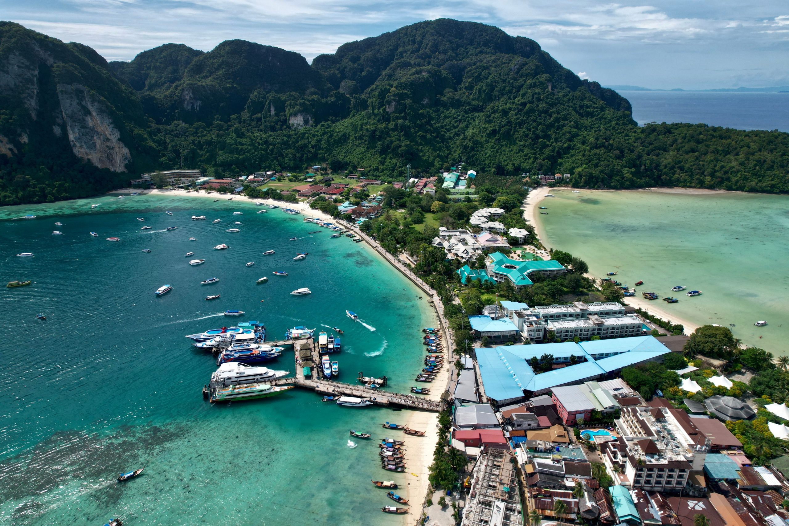 Aerial view of Tonsai Village on Phi Phi Islands, Thailand Wanderwise travel agency in India